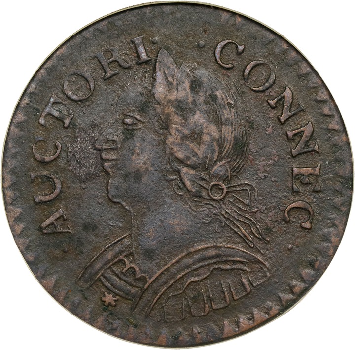 1787 Copper Connecticut, Mailed Bust Left, Laughing MS BN VG8 BN thumbnail 7