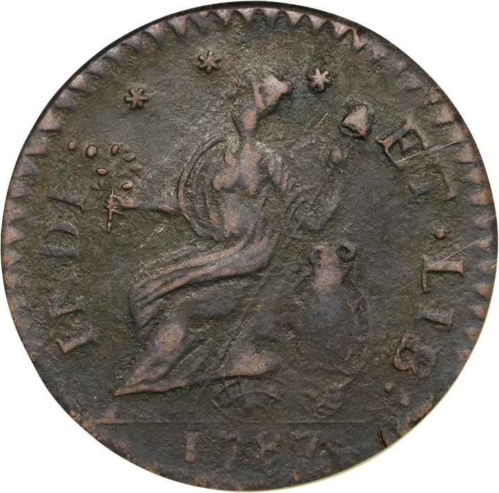 1787 Copper Connecticut, Mailed Bust Left, Laughing MS BN VG8 BN thumbnail 8