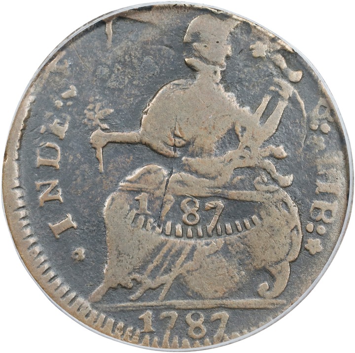 1787 Copper Connecticut, Draped Bust Left MS BN VG10 BN thumbnail 2