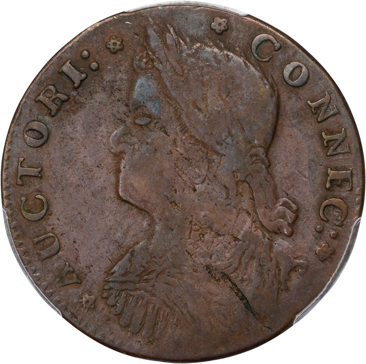 Image for 1787 Copper Connecticut, Draped Bust Left MS BN XF40 BN