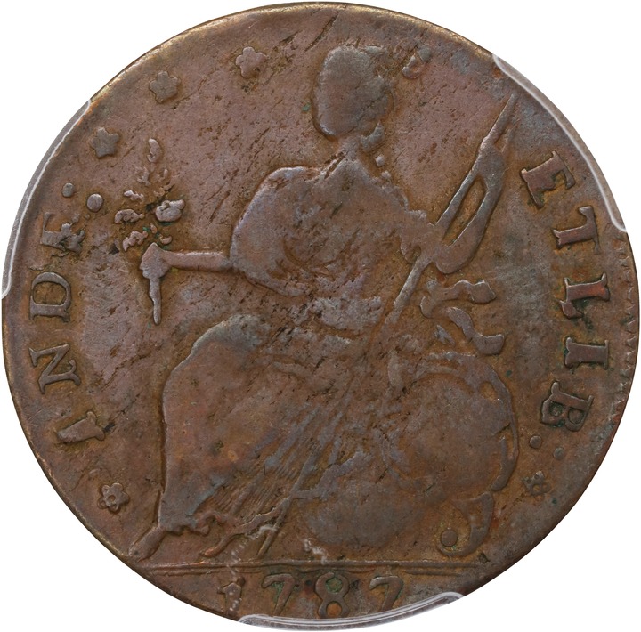 1787 Copper Connecticut, Draped Bust Left MS BN XF40 BN thumbnail 2