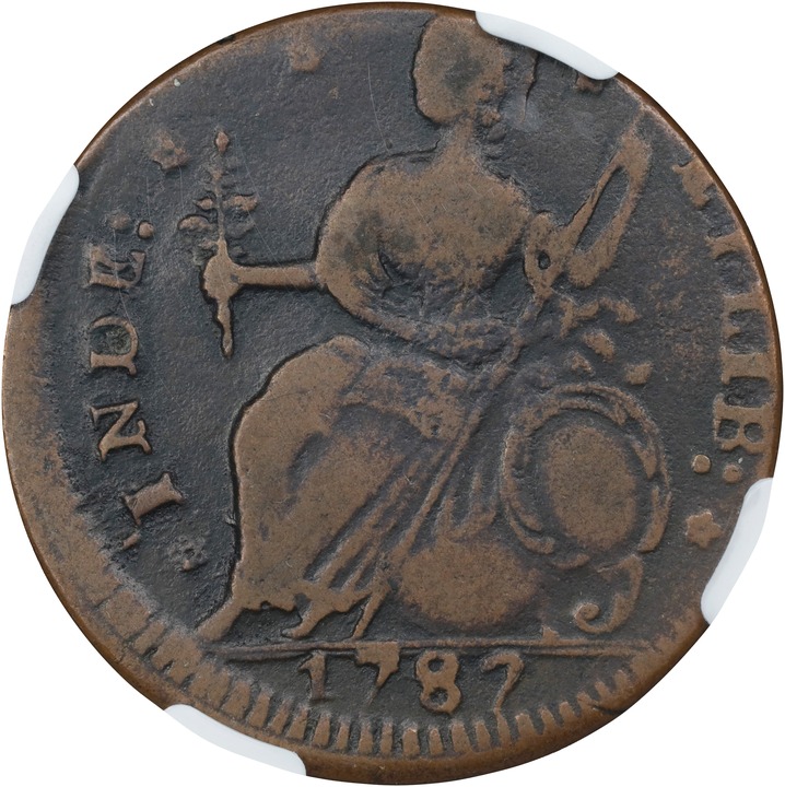 1787 Copper Connecticut, Draped Bust Left MS BN VF20 BN thumbnail 2
