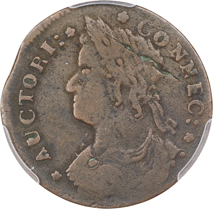 Image for 1787 Copper Connecticut, Draped Bust Left MS BN F12 BN
