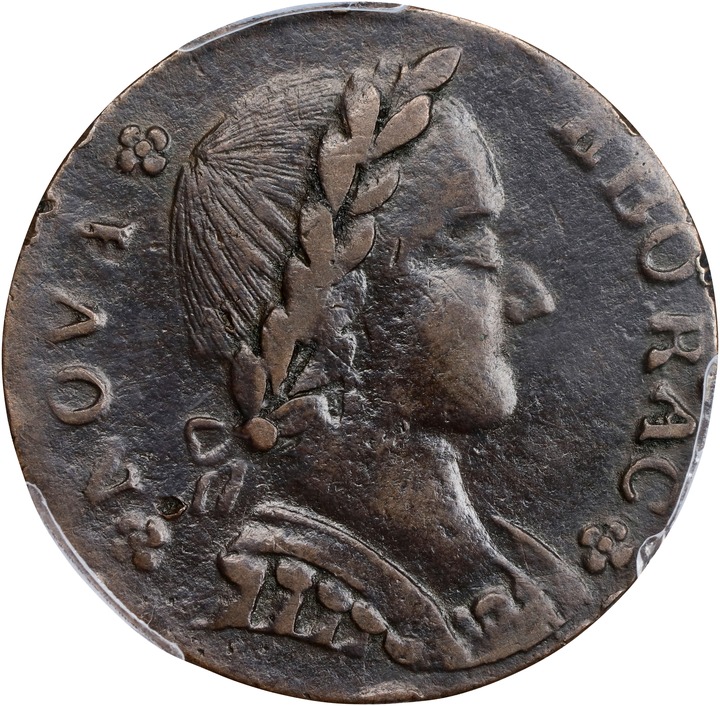 1787 Copper Nova Eborac, Seated Right MS BN VF30 BN thumbnail 8