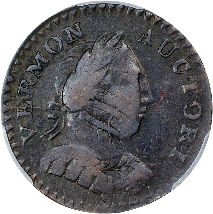 1787 Copper Vermont, Bust Right MS BN thumbnail 2