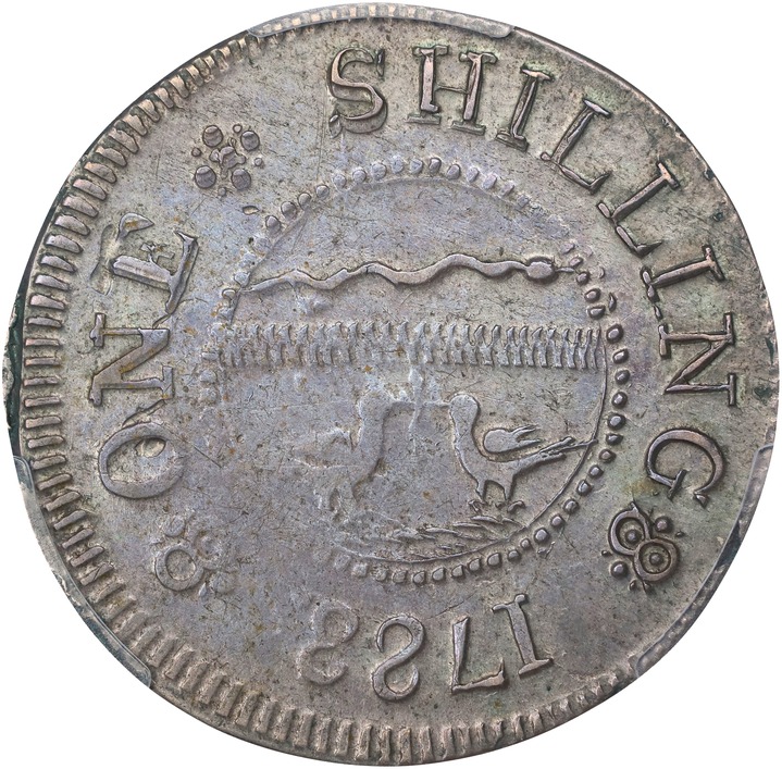 1783 Shilling Chalmers, Short Worm AU50 thumbnail 2