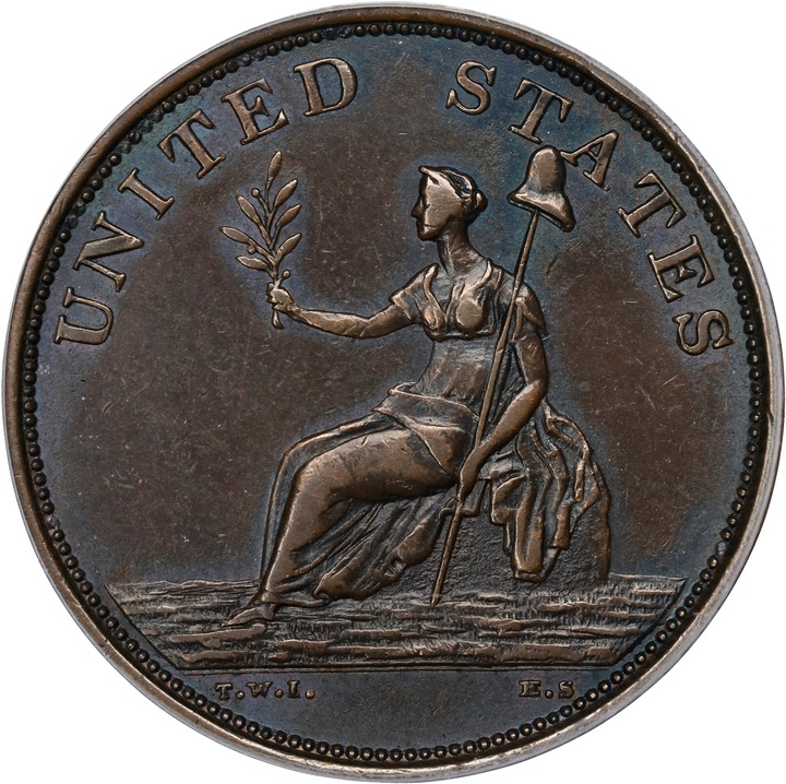 1783 Copper Washington, Military, Small Bust, Plain Edge MS BN thumbnail 7