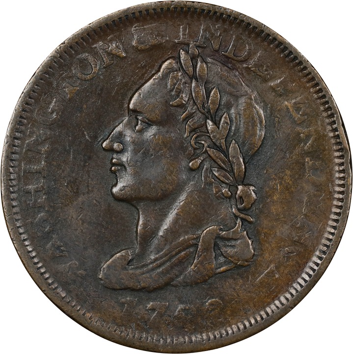 1783 Copper Washington, UNITY STATES MS BN thumbnail 4