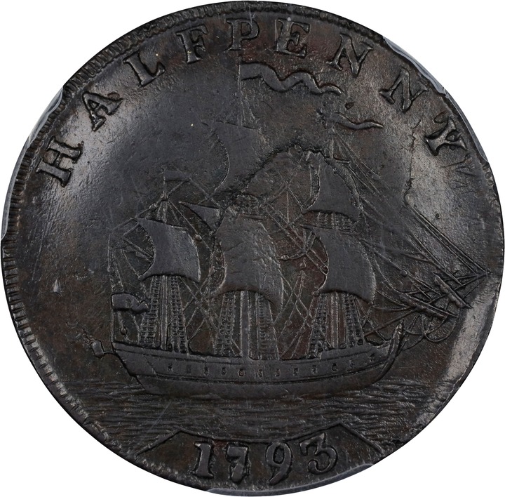 1793 1/2 P Washington, Ship, Lettered Edge MS BN thumbnail 13