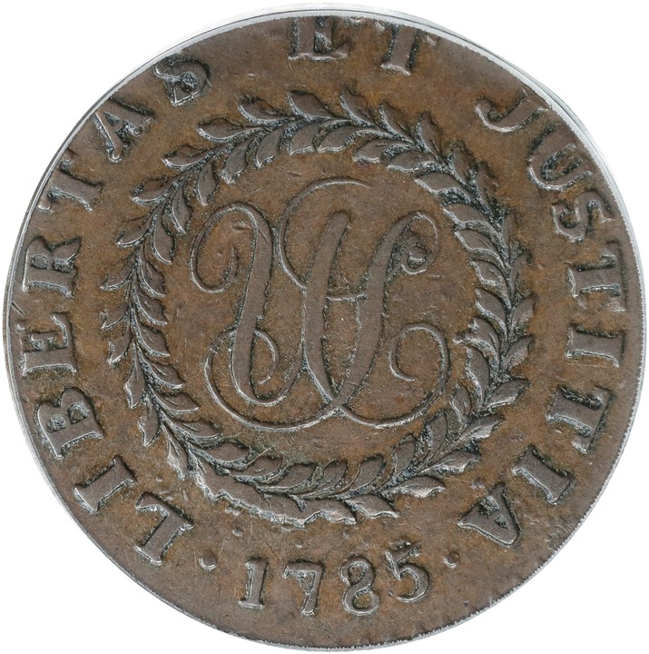 1785 Copper Nova Constellatio, Pointed Rays MS BN XF45 BN thumbnail 2