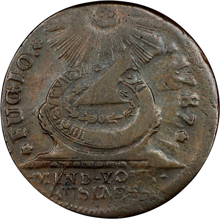 1787 Fugio 1c 4 Cinquefoils, UNITED STATES MS BN AG2 BN thumbnail 19