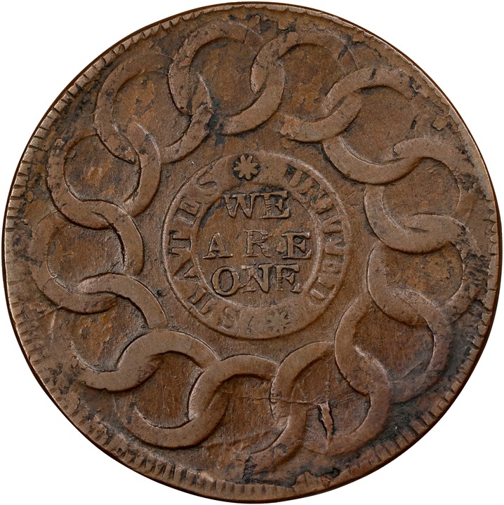 1787 Fugio 1c 4 Cinquefoils, 8-Pointed Stars MS BN VF35 BN thumbnail 8