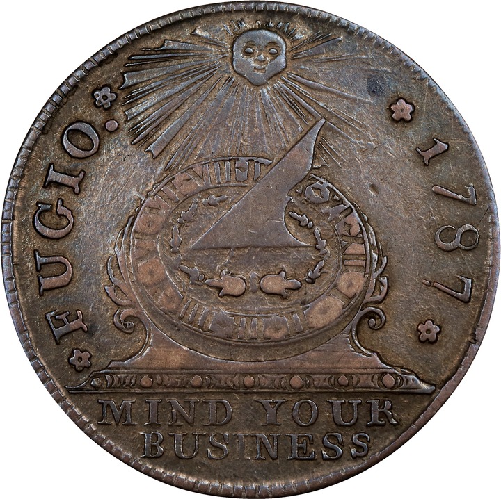 1787 Fugio 1c New Haven Restrike, Silver AU50 thumbnail 15