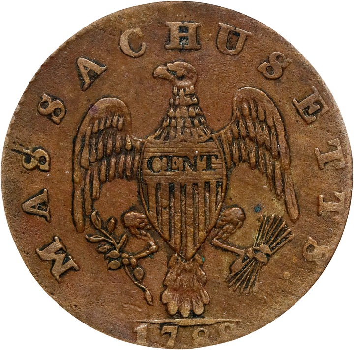 1788 Cent Massachusetts, With Period MS BN VG10 BN thumbnail 24
