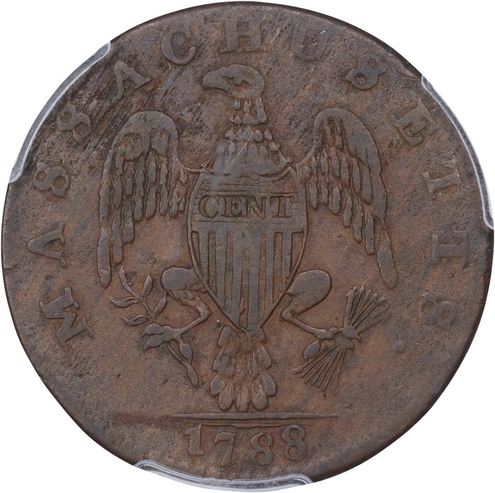 1788 Cent Massachusetts, With Period MS BN VG10 BN thumbnail 16