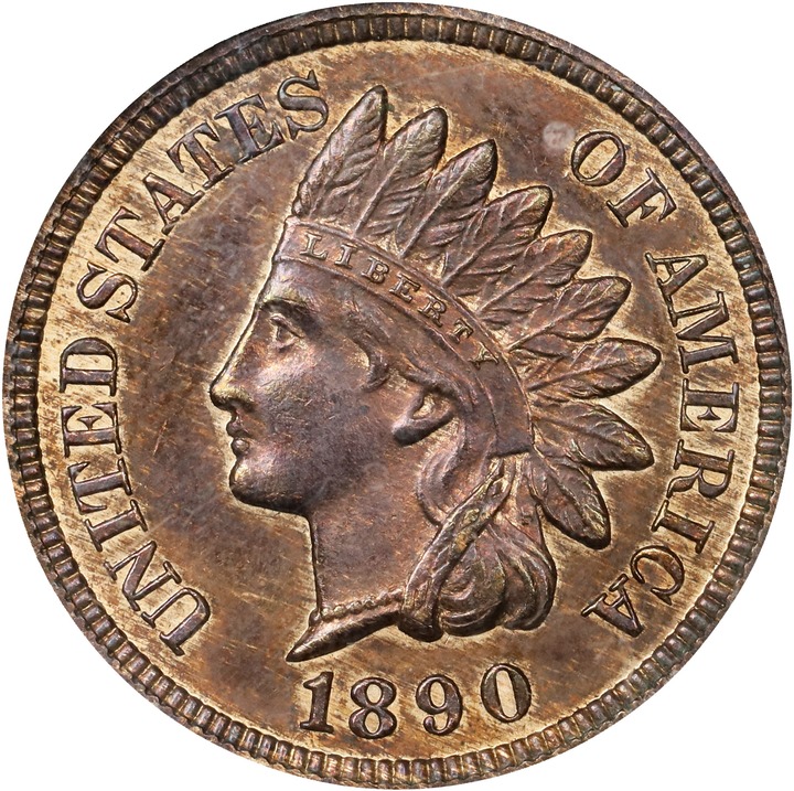 1890 1c PR RB PR64 RB CAC thumbnail 3