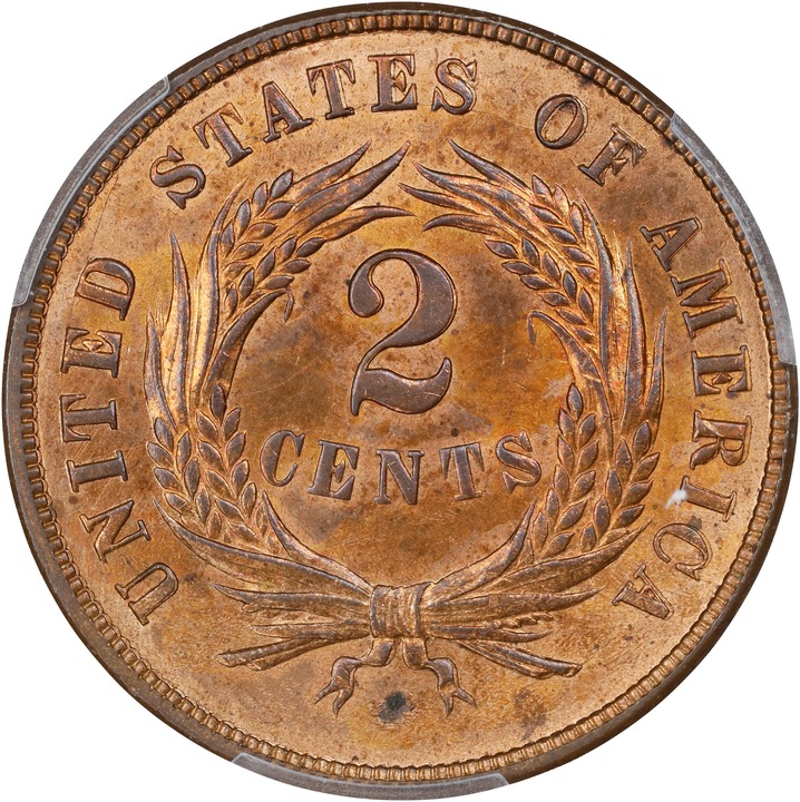 1870 2c MS RB MS64 RB CAC thumbnail 4