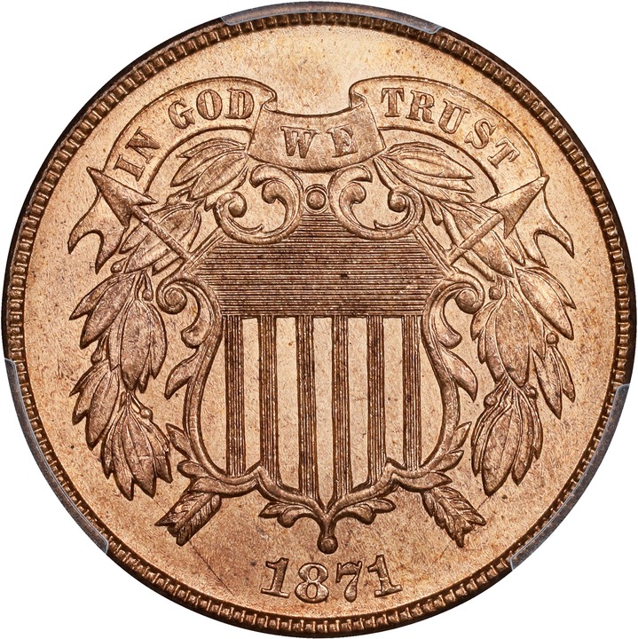 1871 2c MS RD MS63 RD CAC thumbnail 13