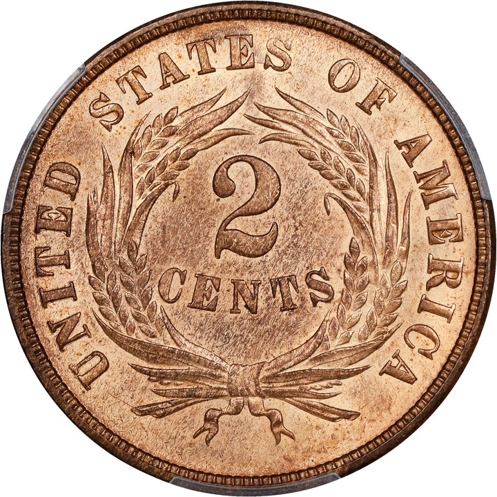 1871 2c MS RD MS63 RD CAC thumbnail 14