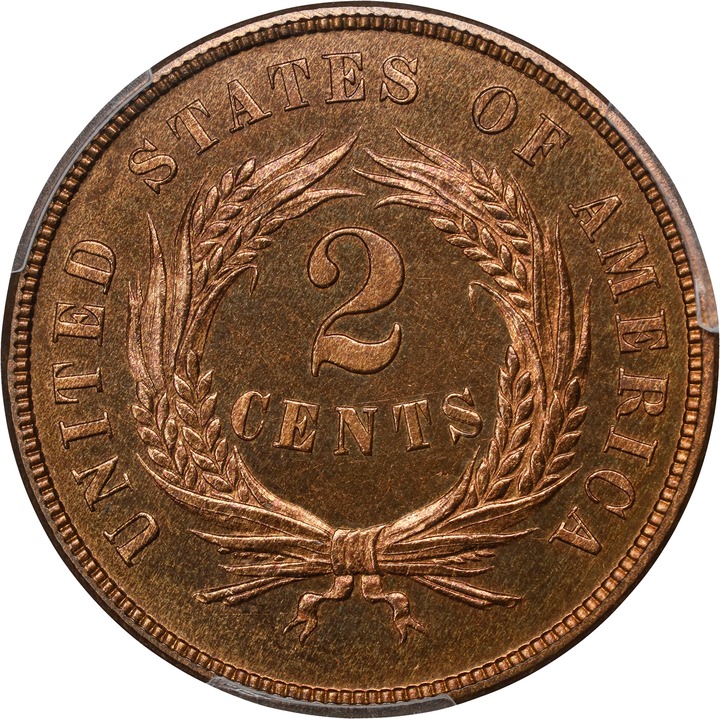 2-Cent Piece 2c 1864-1873 PR RD [Type] PR64 RD thumbnail 2