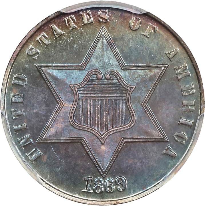 1869/'8' 3cS Narrow Date PR68 thumbnail 9