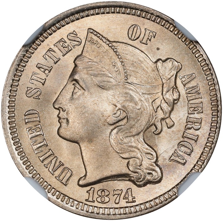 Image for 1874 3cN MS66 CAC