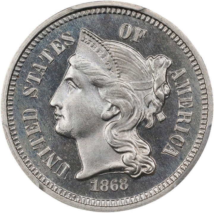 1868 3cN PR65 CAC thumbnail 2