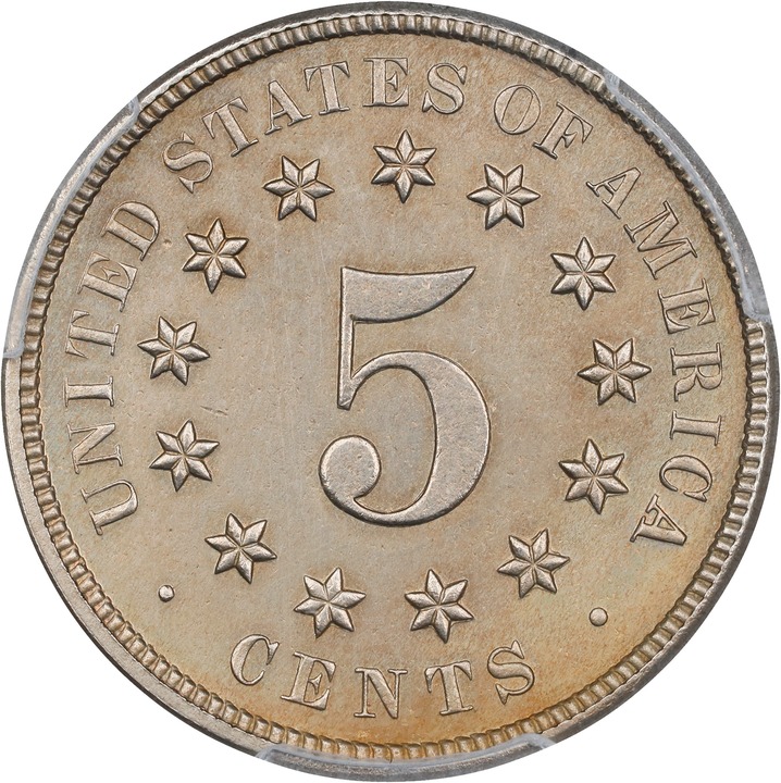 Shield Nickel 5c No Rays, 1867-1883 [Type] PR62 thumbnail 2