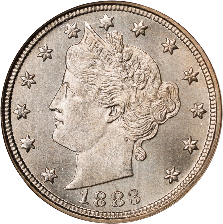 Liberty (V) Nickel 5c No Cents, 1883 [Type] MS67 thumbnail 3