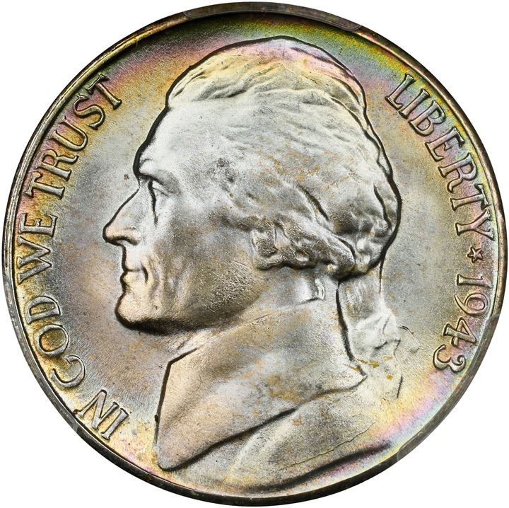 1943-S 5c Silver MS67 CAC thumbnail 3