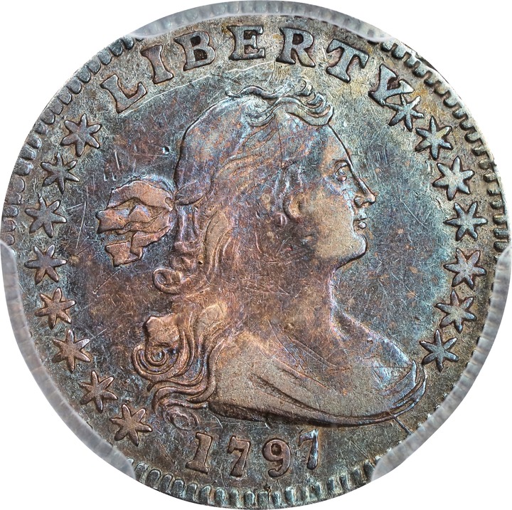 Draped Bust Half Dime H10c Small Eagle, 1796-1797 [Type] XF45 thumbnail 9