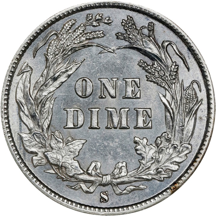 1895-S 10c MS63 thumbnail 2