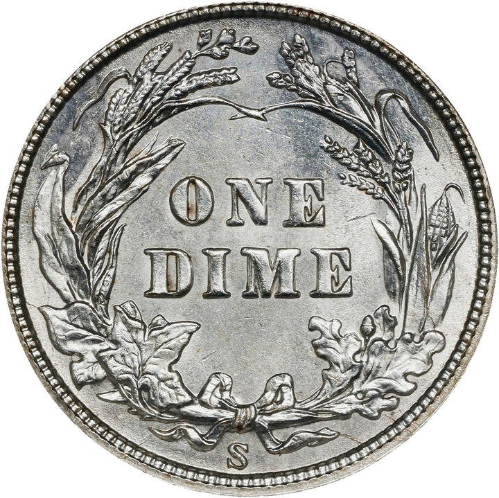 1907-S 10c MS64 thumbnail 2