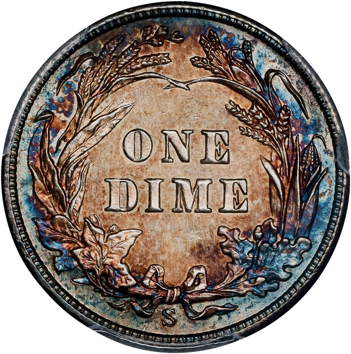 1908-S 10c MS64 CAC thumbnail 2