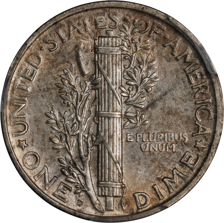 1925-D 10c MS FB AU58 FB thumbnail 2