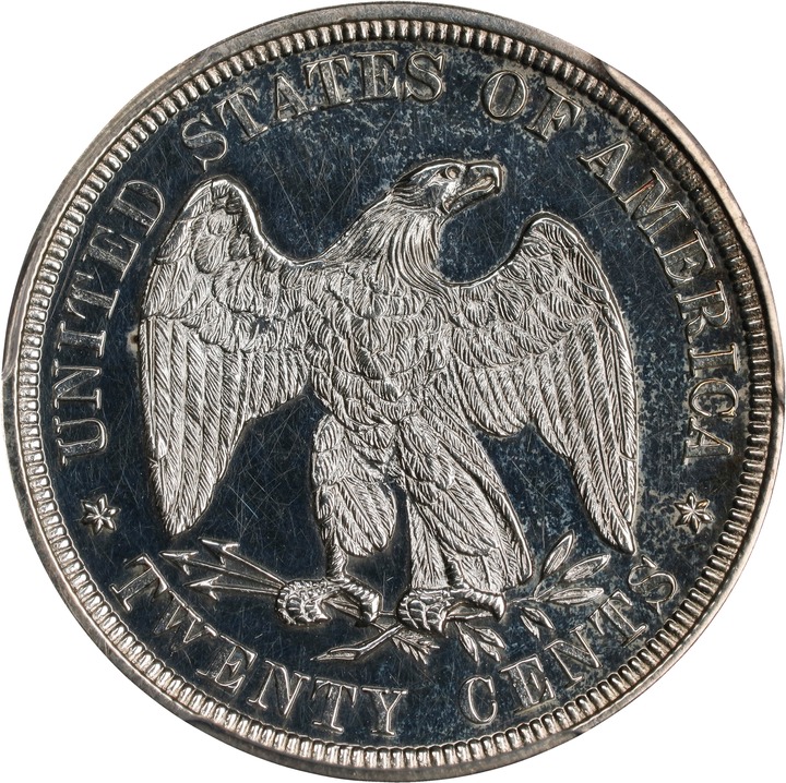 Twenty-Cent Piece 20c Seated Liberty, 1875-1878 [Type] XF40 thumbnail 20