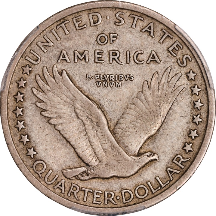 1916 25c Standing Liberty VF25 thumbnail 2