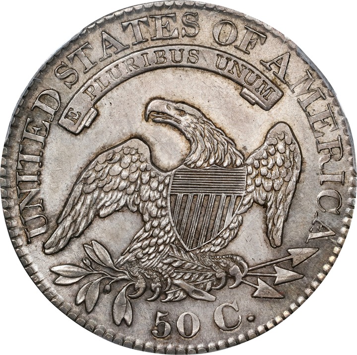 1827/6 50c Overdate AU55 thumbnail 2