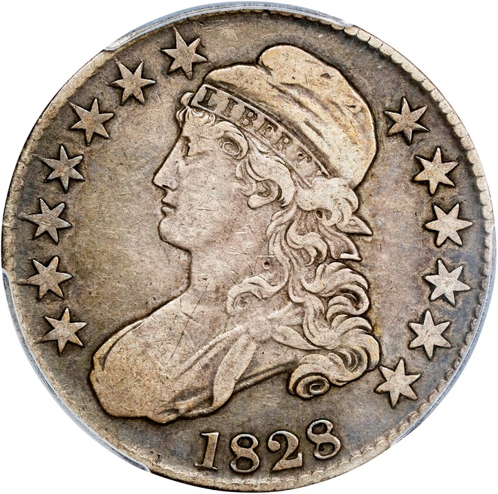 1828 50c Square Base 2, Small 8s, Large Letters AG3 CAC thumbnail 23