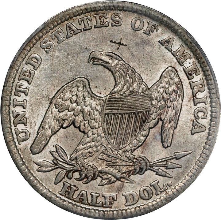 1839 50c Reeded Edge, Large Letters Reverse AG3 thumbnail 2