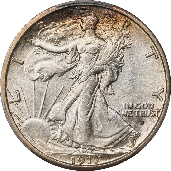 1917-S 50c Mintmark Obverse MS thumbnail 14