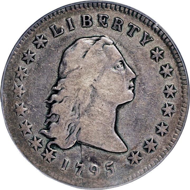 Image for 1795 $1  Flowing Hair, 3 Leaves F12 CAC
