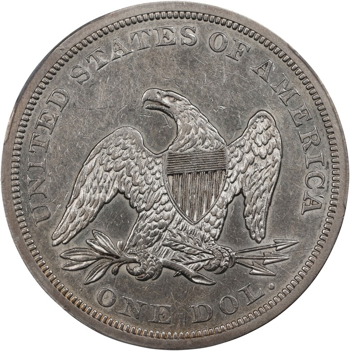 1862 $1 AU53 CAC thumbnail 3