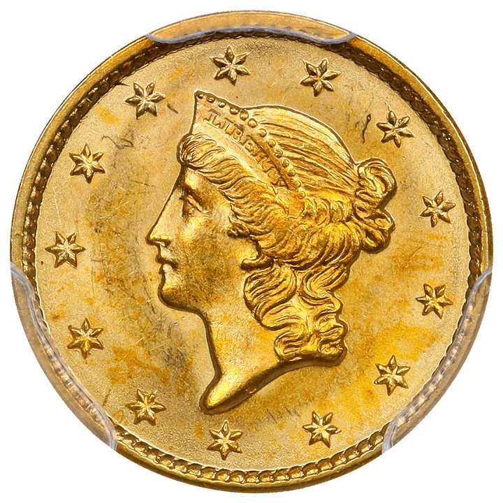 1849 G$1 Open Wreath, With L MS thumbnail 11