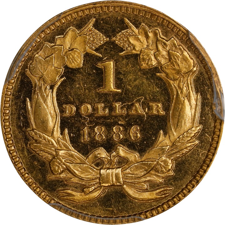 Liberty Gold Dollar G$1 Type 3, 1856-1889 [Type] PR62 CAC thumbnail 4
