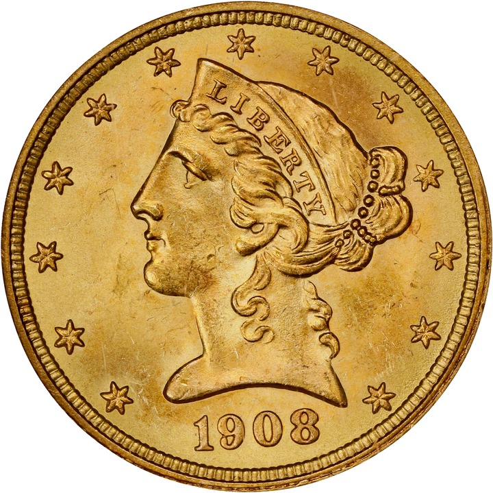 1908 $5  Liberty MS PL thumbnail 7