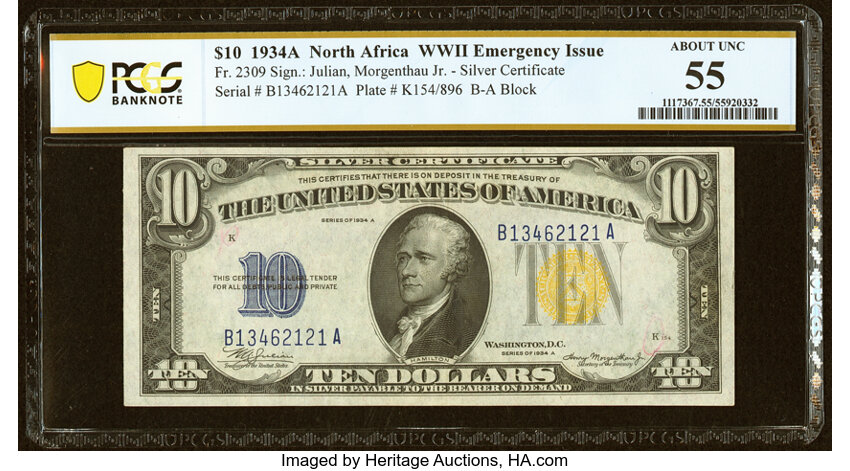 1934A $10  North Africa (Fr. 2309) thumbnail 9