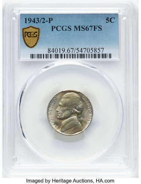 1943/2-P 5c Silver, DDO & Overdate, FS-101 MS FS thumbnail 3