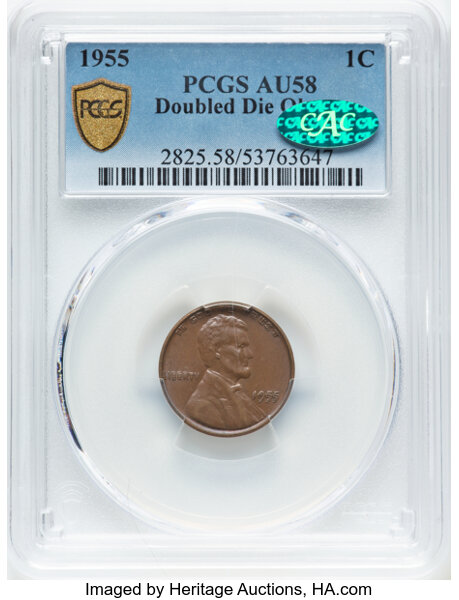 1955 1c Doubled Die Obverse MS BN AG3 BN thumbnail 23