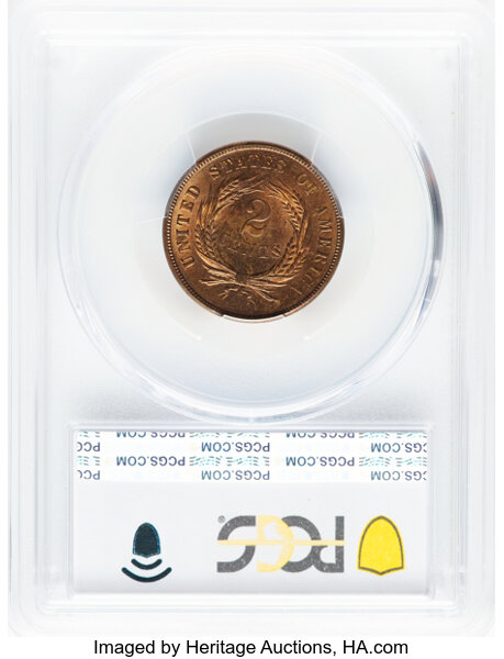 2-Cent Piece 2c 1864-1872 MS RB [Type] MS63 RB thumbnail 2